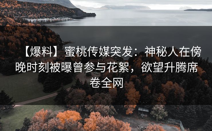 【爆料】蜜桃传媒突发：神秘人在傍晚时刻被曝曾参与花絮，欲望升腾席卷全网